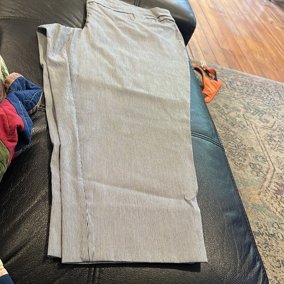 Pin-striped Plus Capri Pants. C-0159 - Picture 4 of 4